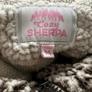 " Cozy Sherpa " Off White 1/4 zipper sweater jacket
